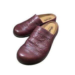 Softwalk San Marcos Leather Tooling Mules - 10